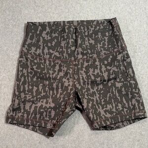 lululemon athletica Women's Patterned Bike Shorts - Black and Gray